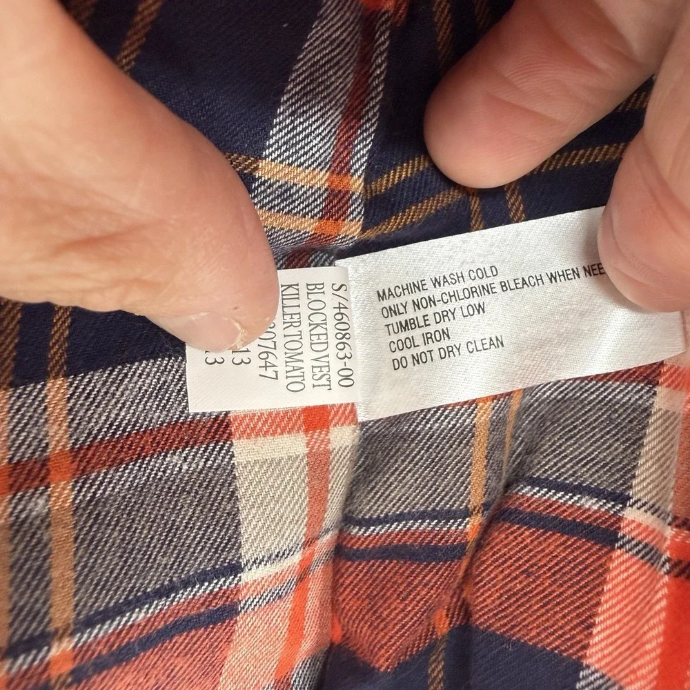 Baby Gap Boys Plaid Puffer Vest 12-18 Mo Plaid Lined Wool Blend Snaps Y2K Fall